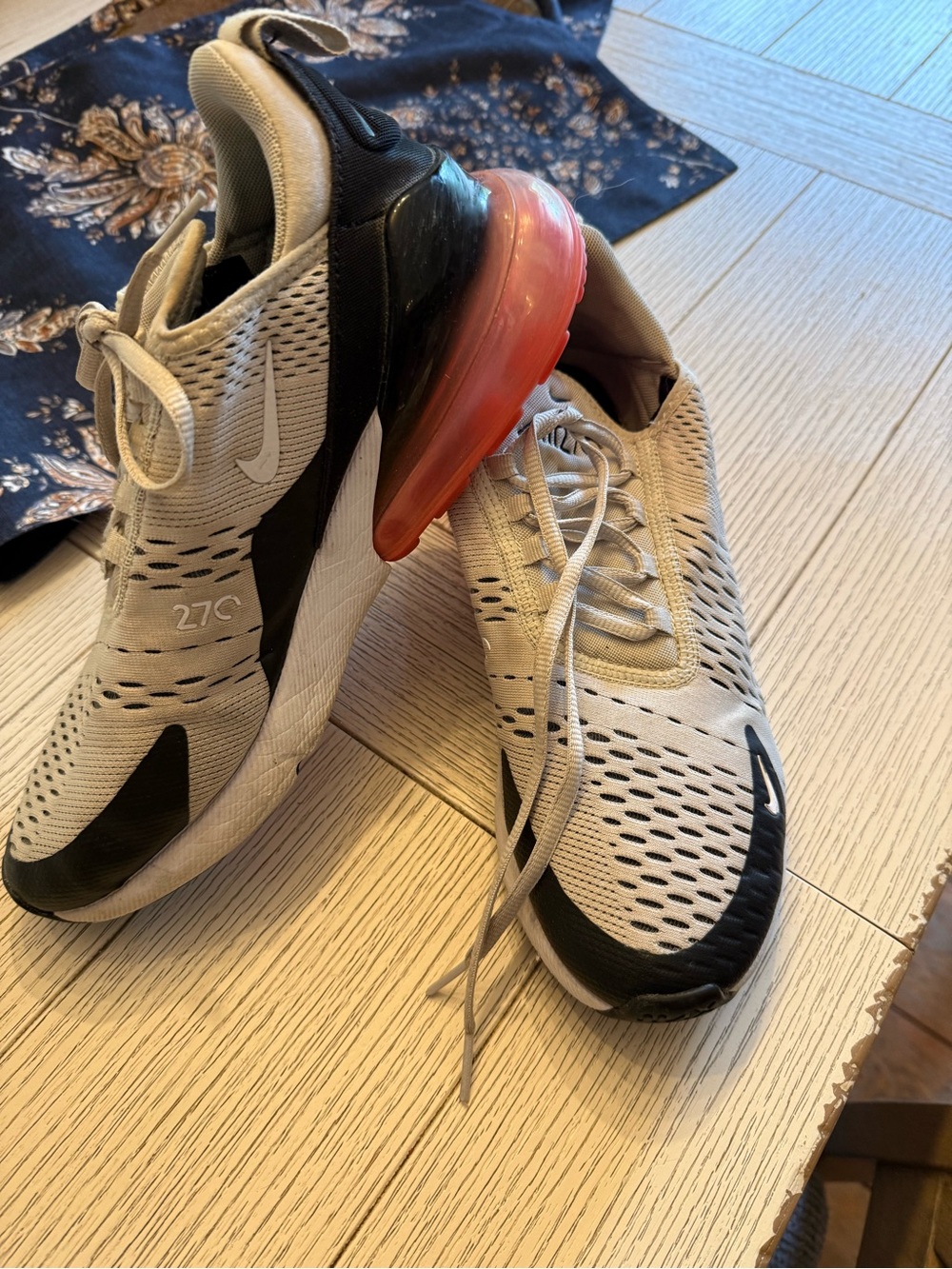 Nike Air Max 270 Men's Sneakers - Beige, Black & Coral Air Unit